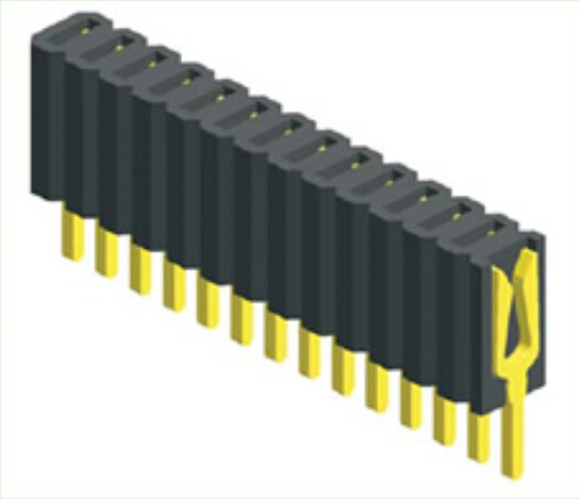 1,27 mm enkele rij rechte vrouwelijke connector