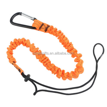 Nylon Coiled Tool Lanyard with Aluminum Carabiner Clip