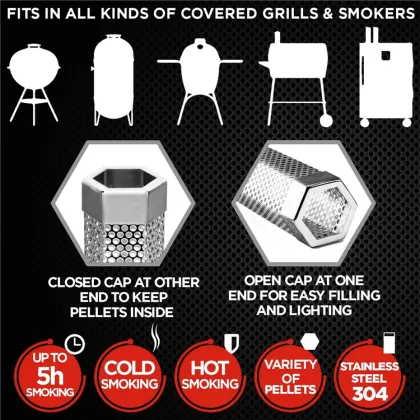 Bbq Accessories Pellet Smoker Tube Stainless Steel Bbq Smoker Box Bbq Smoker Smoking Box