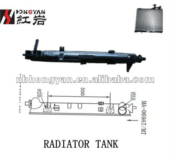 Auto Radiator Plastic tank as car parts for MAZDA