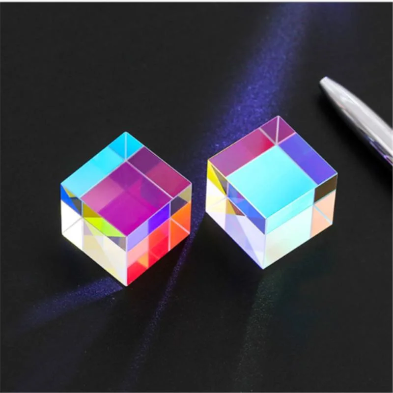 Art Colored Glass Cube Optical Prism