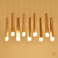 Long Bar Hanging Lights Wooden Japanese Style Hanging Lamp Timber Special Design LED Foyer Bar Counter Shop Lighting Fixture