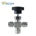 Needle Structure 3-Way 304 Stainless Steel Sleeve Globe Valve: Manual Flow Control