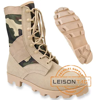 Tactical Boots of cowhide full grain leather & Cordura with direct molded sole