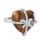Anneau de coeur cristallin de pierres précieuses Anneau de mariage de coeur naturel de pierre Bowknot pour femmes anneaux réglables en cuivre plaqué argent
