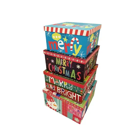 Small Gift Paper Box Set for Christmas