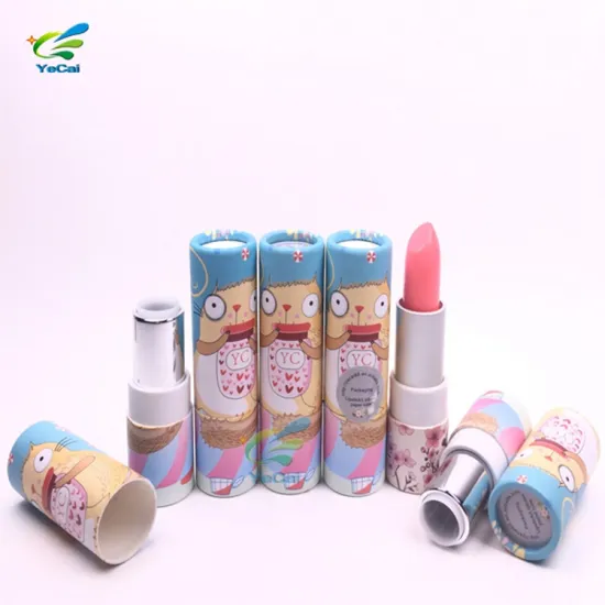 Free sample MOQ=500pcs cosmetic round paper packaging tube for lip balm