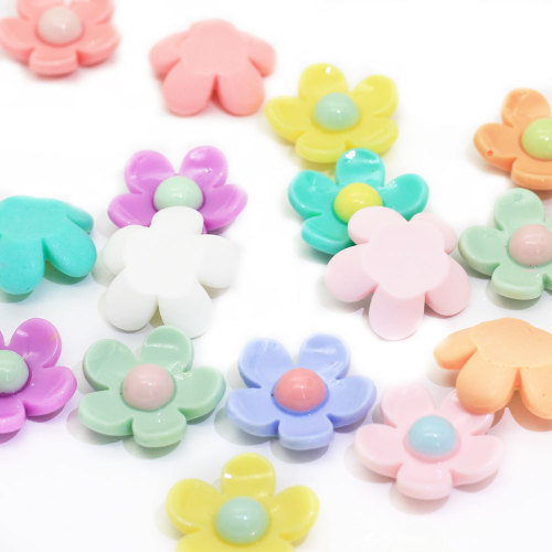 Various Color Mini Flat Back Flower Shaped Resin Cabochon DIY Items For Girls Bedroom Hair Accessories