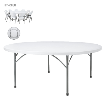 Modern 10 Seater Plastic Wholesale Outdoor Dining Table - 6ft Round Folding