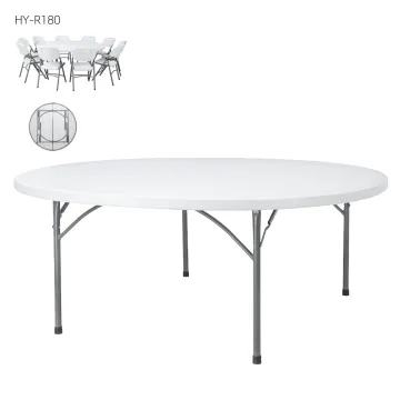 Modern 10 Seater Plastic Wholesale Outdoor Dining Table - 6ft Round Folding