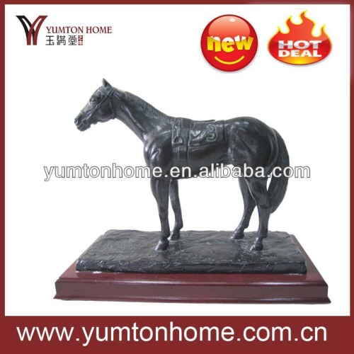 Resin black horse figurine for home decoration