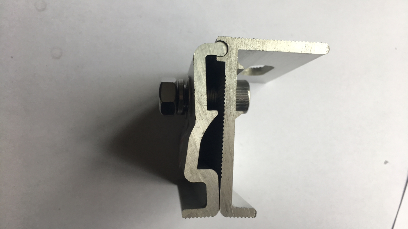 Aluminum rootop solar mounting structures clamps