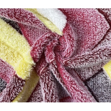 通気性のある抗静止カラフルなストライプコーラルフリースファブリック