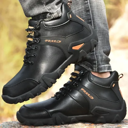 R.XJIAN brand new leather couple outdoor hiking shoes casual warm snow boots shoes waterproof shoes ski shoes