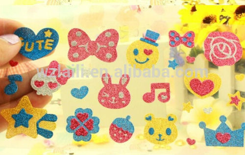 glitter stickers for children decor,custom make glitter stickers