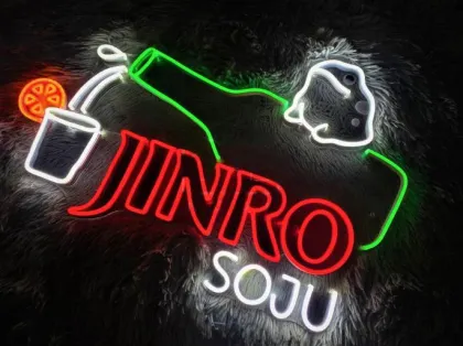 JINRO SOJU Neon Sign: LED Store Decoration Light for Home, Office, and Business
