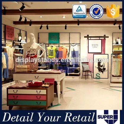 Best design famous brand shop fitting women garment names clothing stores