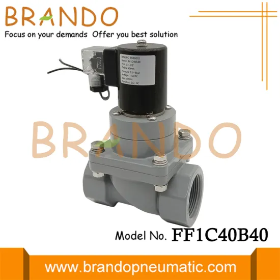 1 1/2'' Anti Corrosion Resistant CPVC Solenoid Valve For Chemical Acid Alkali