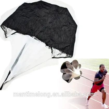 56" Speed Resistance Training Parachute Umbrella Running Chute Soccer Football Training Black Color
