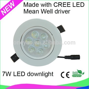 7w led downlight meanwell driver cut hole 90mm
