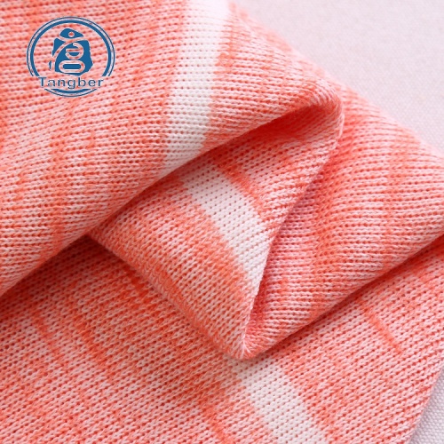 tissu tricoté polyester rayé coton pour pull