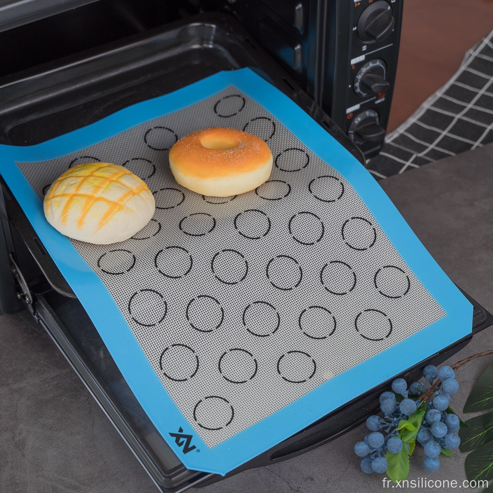 Mat de cuisson en silicone macaron facile à nettoyer personnalisé