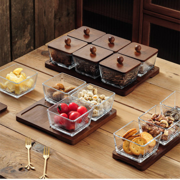 Glass Jar Set with Wooden Lids for Handmade Candy and Snacks