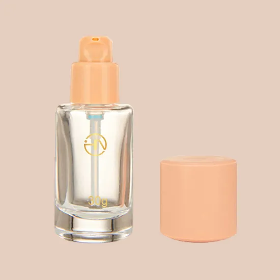 Empty Glass Pump Bottle for Foundation Essential oil