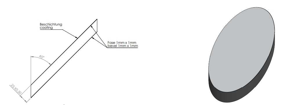 elliptical flat mirror CAD