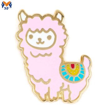 Pin llama adat logam dengan enamel berwarna