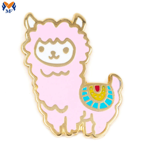 Pin llama adat logam dengan enamel berwarna