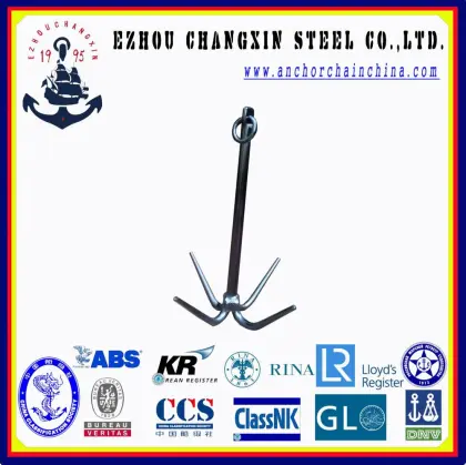Steel Four Claw Black Painted Anchor