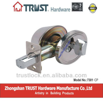 7301CP:TRUST ANSI Grade 3 Single Deadbolt Lock with brass cylinder