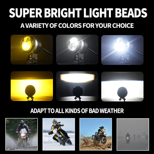 White And Yellow Dual Color Motorcycle Spotlight
