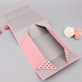 Custom Silver Logo Pink Packaging Magnetic Flap Box