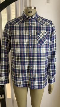 Single Pocket Shirt In Cotton Check For Men