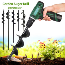 4Sizes Garden Auger Drill Bit Tool Spiral Hole Digger Earth Drill Machine Bit For Seed Flower Planter Gardening Hole Digger Tool