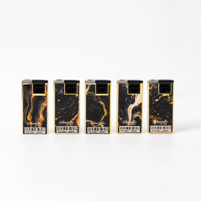 Isqueiro de luxo com luz de mármore preto dourado
