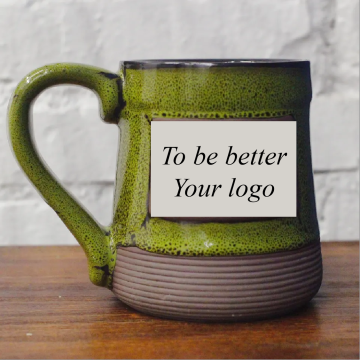 Custom Ceramic Beer Mug with Embrassed Logo and Coffee Mug with Big Handle