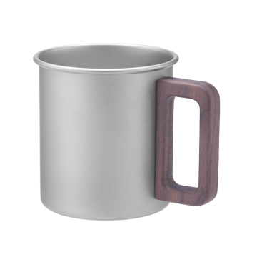 New Arrival Titanium Cup with Wooden Handle - Portable Water Cup for Camping