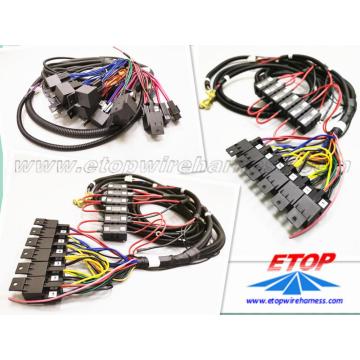 complicated auto wire assembly with relay