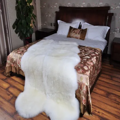China factory wholesale single double quarto sixto size genuin sheepskin rug sheepskin fur rug
