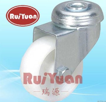 White Nylon wheel bolt hole swivel cheaper casters for chairs