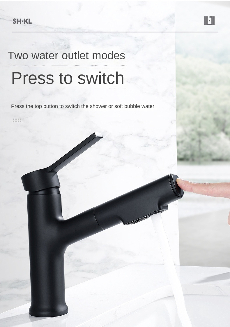 black basin faucet