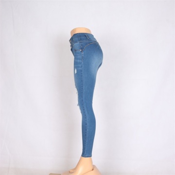 Ladies Ripped Jeans Fashion Custom Wholesale