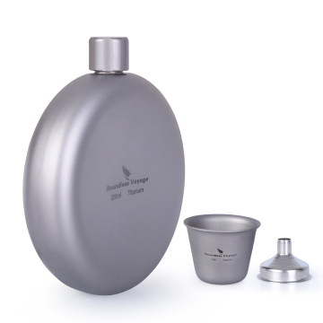Boundless Voyage 200ml Titanium Hip Flask with Funnel and Cup