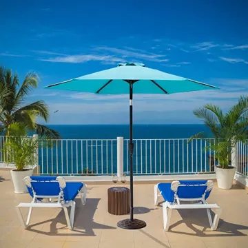 2.3m Outdoor Market Garden Parasol Patio Table Umbrella with Tilt and Crank