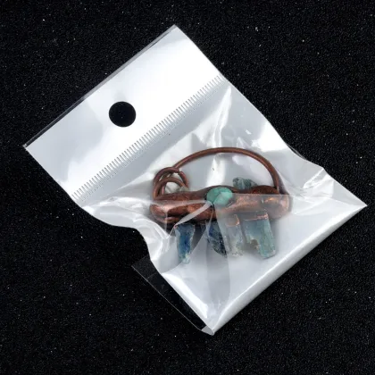 Blue Kyanite Retro Red Copper Stone Pendant