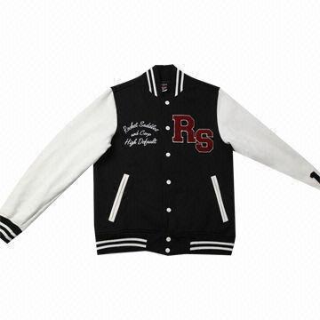 2014 Chenille Varsity Baseball Sweatshirt Jacket, Made of 35% Cotton and 65% Polyester
