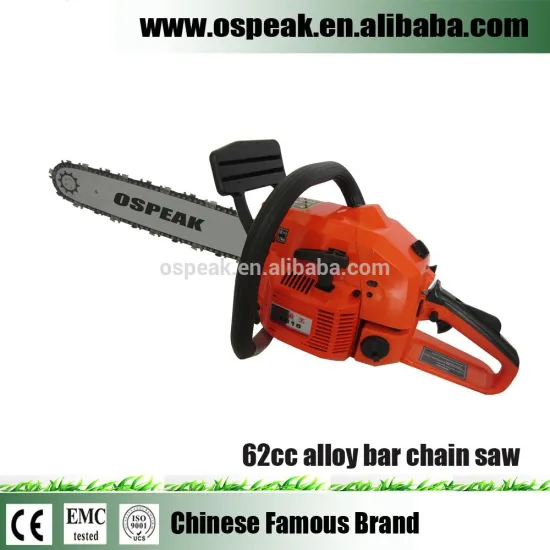 Gasoline Chain Saw Displacement 62CC 24'' guide bar Petrol Chain Saw Blade
